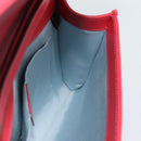 GUCCI Horsebit Chain Shoulder Bag Leather Red Gold Tone 655667 Auth ka5396V-18