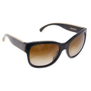 CHANEL Sunglasses Plastic Black Gold Tone CC Auth ka5399-1