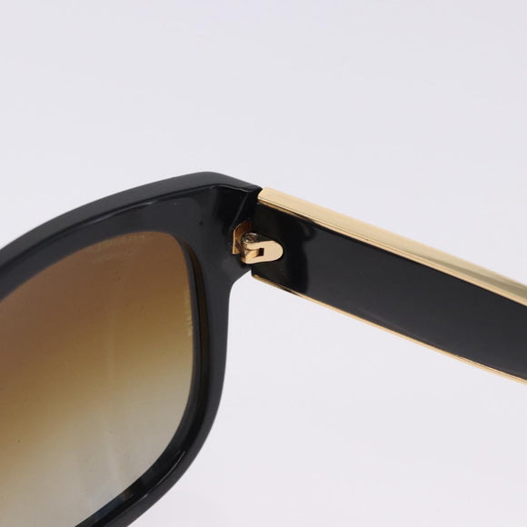 CHANEL Sunglasses Plastic Black Gold Tone CC Auth ka5399