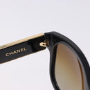 CHANEL Sunglasses Plastic Black Gold Tone CC Auth ka5399-11