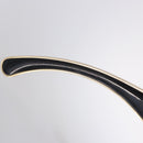 CHANEL Sunglasses Plastic Black Gold Tone CC Auth ka5399-14