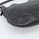 PRADA Shoulder Bag Leather Black Silver Auth ka5401V-13