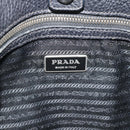 PRADA Shoulder Bag Leather Black Silver Auth ka5401V-16