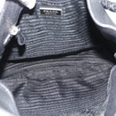 PRADA Shoulder Bag Leather Black Silver Auth ka5401V-17