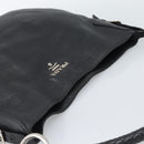 PRADA Shoulder Bag Leather Black Silver Auth ka5401V-6