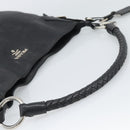 PRADA Shoulder Bag Leather Black Silver Auth ka5401V-7