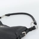 PRADA Shoulder Bag Leather Black Silver Auth ka5401V-8