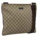 GUCCI GG Supreme Shoulder Bag PVC Leather Beige Gold Tone 201446 Auth ka5402-1