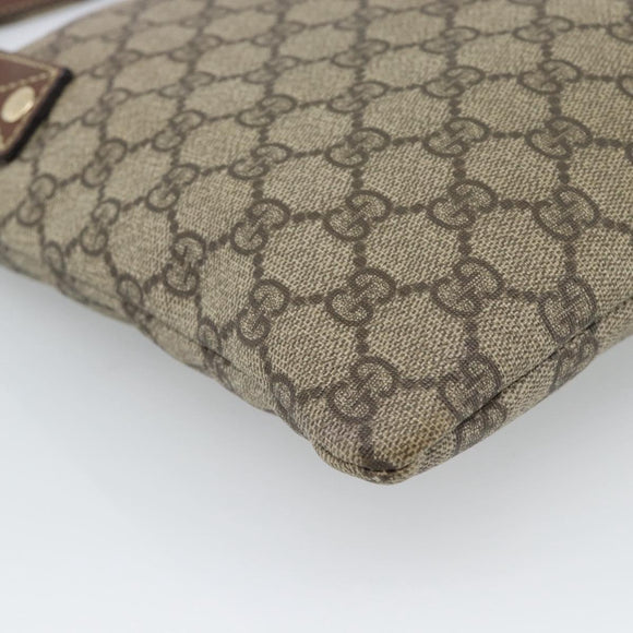 GUCCI GG Supreme Web Sherry Line Shoulder Bag PVC Beige Gold 246413 Auth ka5403