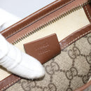 GUCCI GG Supreme Web Sherry Line Shoulder Bag PVC Beige Gold 246413 Auth ka5403-12