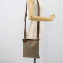 GUCCI GG Supreme Web Sherry Line Shoulder Bag PVC Beige Gold 246413 Auth ka5403-21