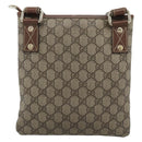 GUCCI GG Supreme Web Sherry Line Shoulder Bag PVC Beige Gold 246413 Auth ka5403-2