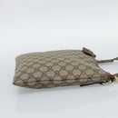 GUCCI GG Supreme Web Sherry Line Shoulder Bag PVC Beige Gold 246413 Auth ka5403-4
