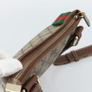 GUCCI GG Supreme Web Sherry Line Shoulder Bag PVC Beige Gold 246413 Auth ka5403-6