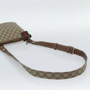 GUCCI GG Supreme Web Sherry Line Shoulder Bag PVC Beige Gold 246413 Auth ka5403-7