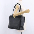 Salvatore Ferragamo Vala Ribbon Tote Bag Leather Black Gold Tone Auth ka5406A-21
