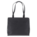 Salvatore Ferragamo Vala Ribbon Tote Bag Leather Black Gold Tone Auth ka5406A-3