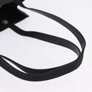 Salvatore Ferragamo Vala Ribbon Tote Bag Leather Black Gold Tone Auth ka5406A-7