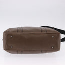 BURBERRY Tote Bag Leather 2way Brown Silver Auth ka5407-11
