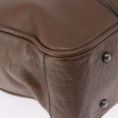 BURBERRY Tote Bag Leather 2way Brown Silver Auth ka5407-12