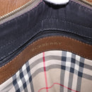 BURBERRY Tote Bag Leather 2way Brown Silver Auth ka5407-17