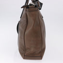 BURBERRY Tote Bag Leather 2way Brown Silver Auth ka5407-5
