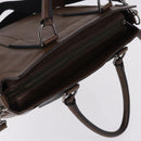 BURBERRY Tote Bag Leather 2way Brown Silver Auth ka5407-6