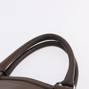 BURBERRY Tote Bag Leather 2way Brown Silver Auth ka5407-8