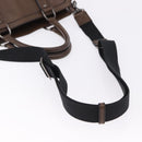 BURBERRY Tote Bag Leather 2way Brown Silver Auth ka5407-9