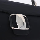 Salvatore Ferragamo Vala Hand Bag Canvas Black Silver Auth ka5410-17