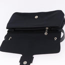 Salvatore Ferragamo Vala Hand Bag Canvas Black Silver Auth ka5410-10