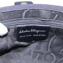 Salvatore Ferragamo Vala Hand Bag Canvas Black Silver Auth ka5410-12