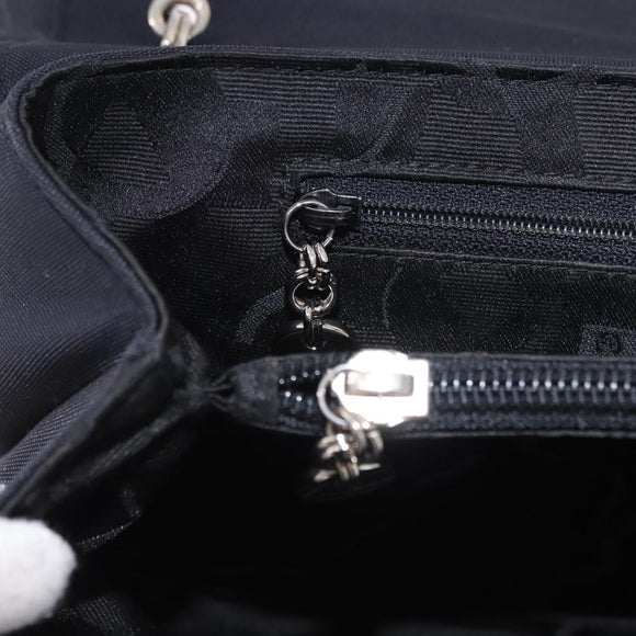 Salvatore Ferragamo Vala Hand Bag Canvas Black Silver Auth ka5410