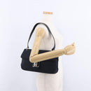 Salvatore Ferragamo Vala Hand Bag Canvas Black Silver Auth ka5410-26