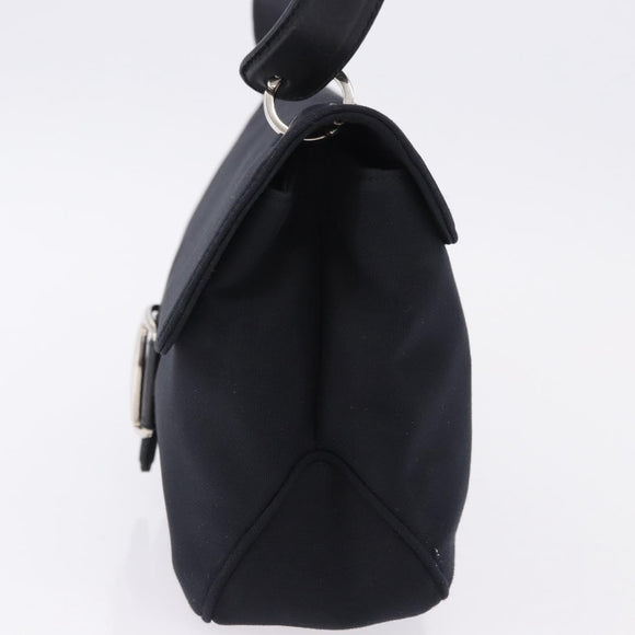 Salvatore Ferragamo Vala Hand Bag Canvas Black Silver Auth ka5410