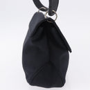 Salvatore Ferragamo Vala Hand Bag Canvas Black Silver Auth ka5410-4