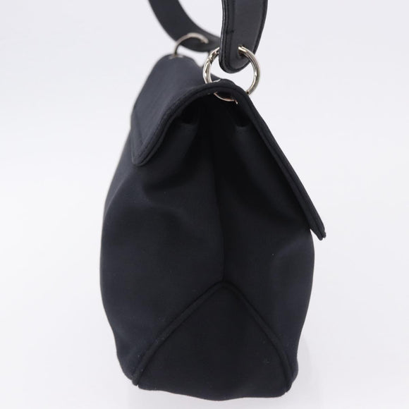 Salvatore Ferragamo Vala Hand Bag Canvas Black Silver Auth ka5410