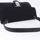 Salvatore Ferragamo Vala Hand Bag Canvas Black Silver Auth ka5410-6