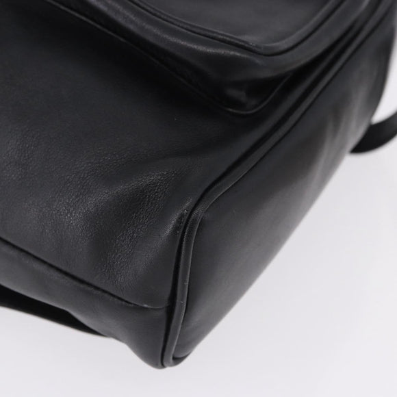GUCCI Bamboo Backpack Leather Black Gold Tone 003 1705 0030 Auth ka5411A