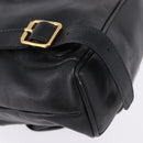 GUCCI Bamboo Backpack Leather Black Gold Tone 003 1705 0030 Auth ka5411A-14
