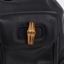 GUCCI Bamboo Backpack Leather Black Gold Tone 003 1705 0030 Auth ka5411A-16