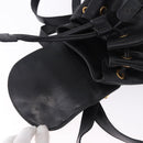 GUCCI Bamboo Backpack Leather Black Gold Tone 003 1705 0030 Auth ka5411A-17