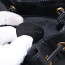 GUCCI Bamboo Backpack Leather Black Gold Tone 003 1705 0030 Auth ka5411A-24