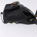 GUCCI Bamboo Backpack Leather Black Gold Tone 003 1705 0030 Auth ka5411A-4