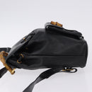 GUCCI Bamboo Backpack Leather Black Gold Tone 003 1705 0030 Auth ka5411A-5