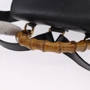 GUCCI Bamboo Backpack Leather Black Gold Tone 003 1705 0030 Auth ka5411A-7
