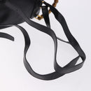 GUCCI Bamboo Backpack Leather Black Gold Tone 003 1705 0030 Auth ka5411A-9