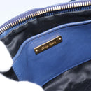 Miu Miu Matelasse Shoulder Bag Leather Blue Gold Tone Auth ka5412A-16