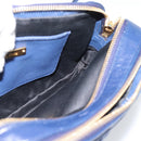 Miu Miu Matelasse Shoulder Bag Leather Blue Gold Tone Auth ka5412A-18