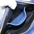 Miu Miu Matelasse Shoulder Bag Leather Blue Gold Tone Auth ka5412A-20